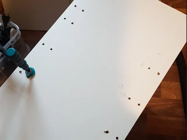 IKEA Kallax/Expedit drill punch guide for reorganising shelves