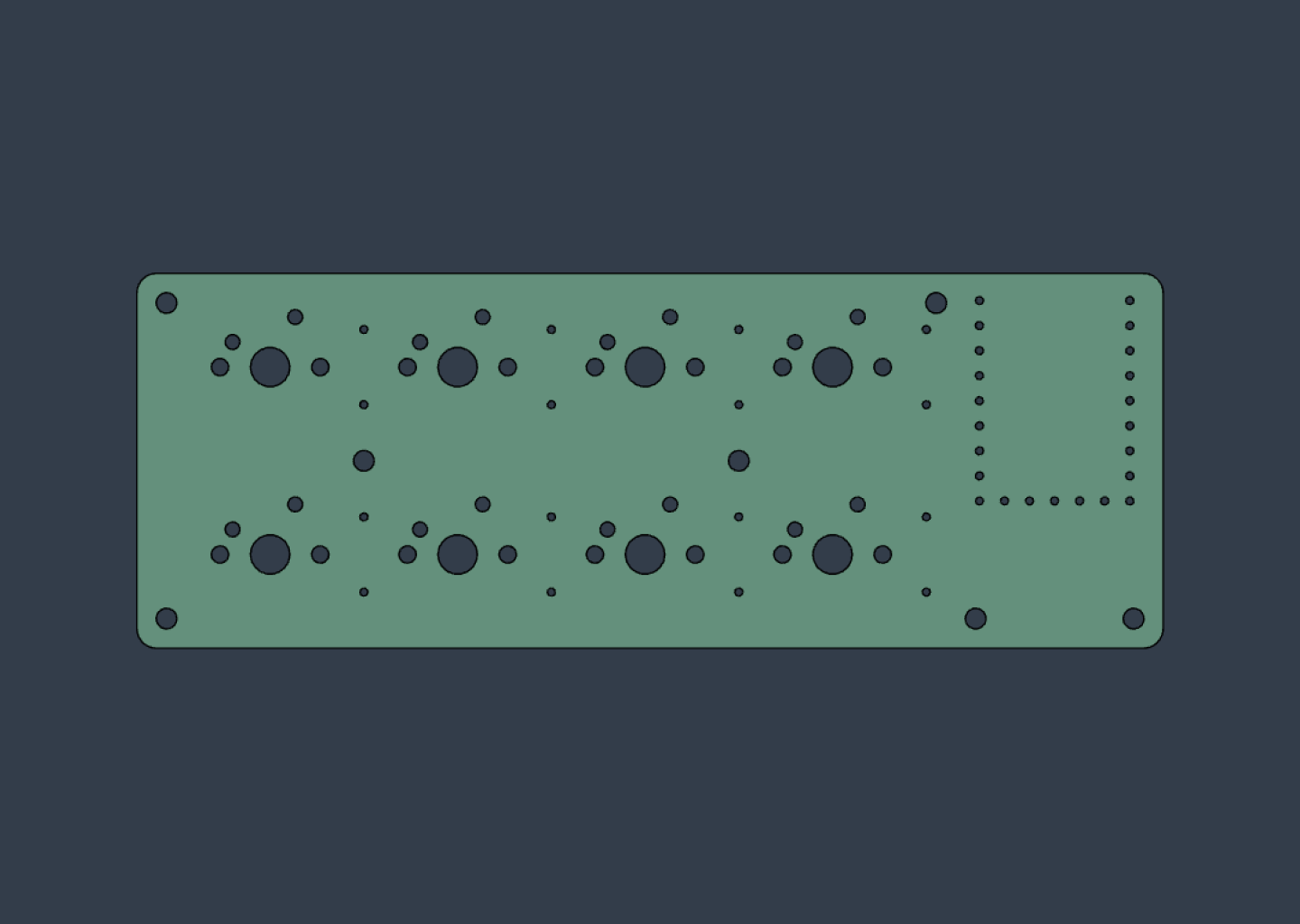WannaBe - 8-Key Macropad PCB (.STEP)