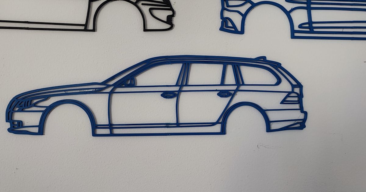 BMW e60 WallArt Silhouette by GandaZSW | Download free STL model ...