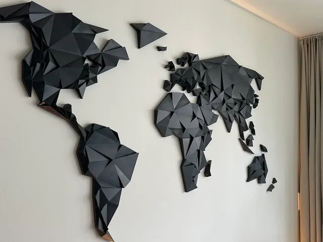 Low Poly World Map (2 meter version)