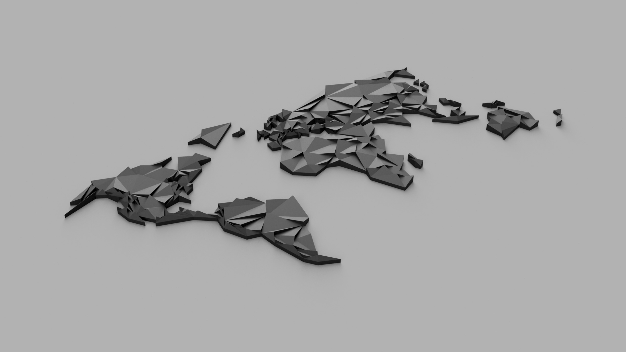 Low Poly World Map (2 meter version) by Johannes | Download free STL ...