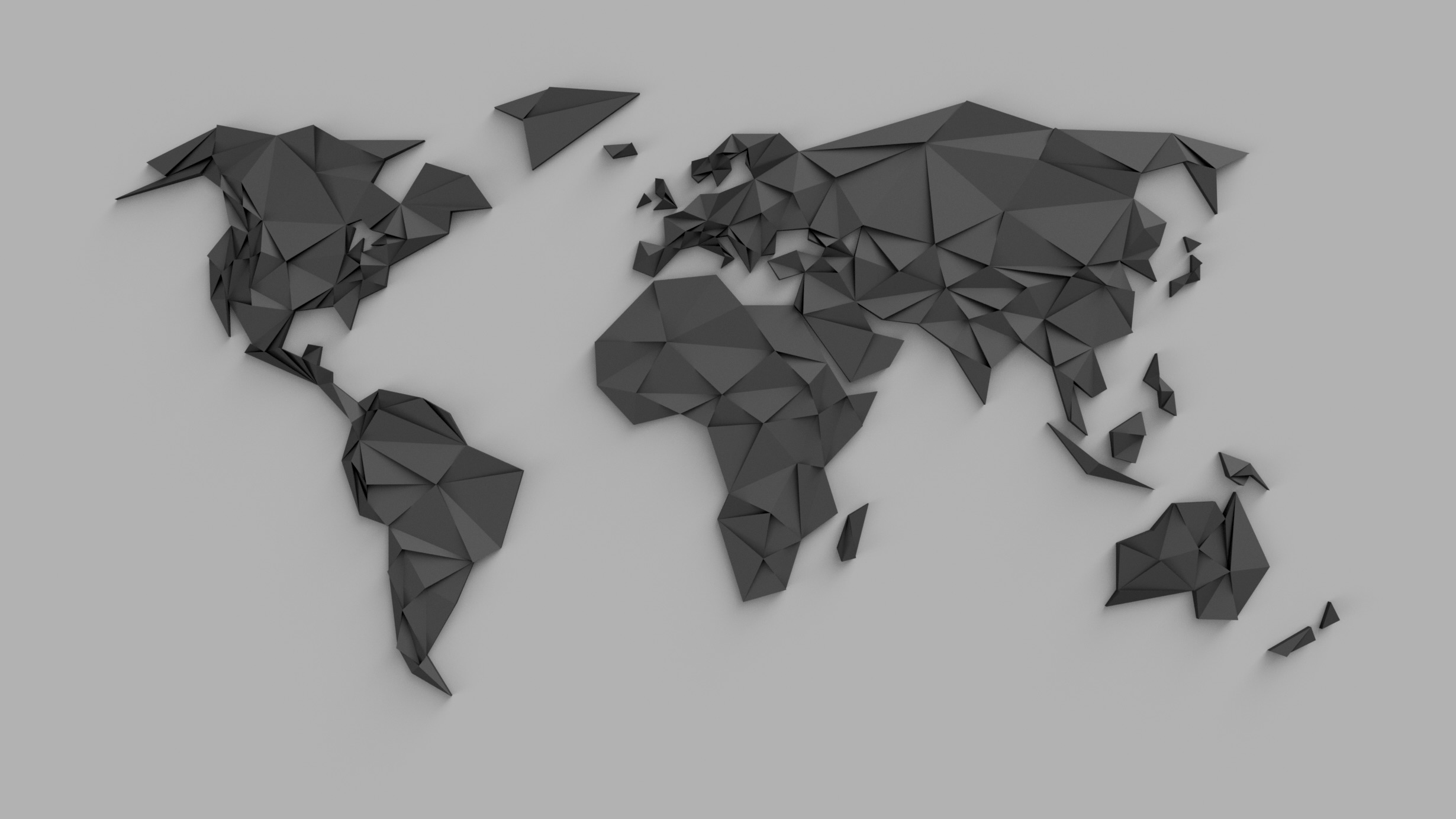 Low Poly World Map (1 meter version) by Johannes | Download free STL ...