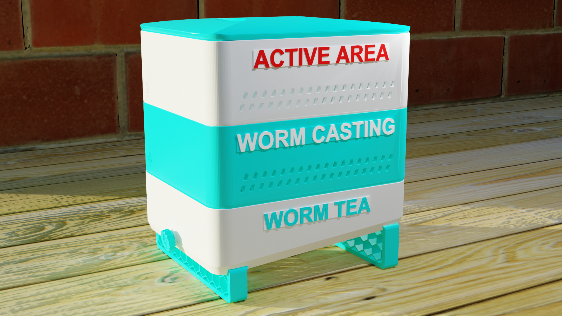 Small fully-printable modular Vermicomposter-With-Label