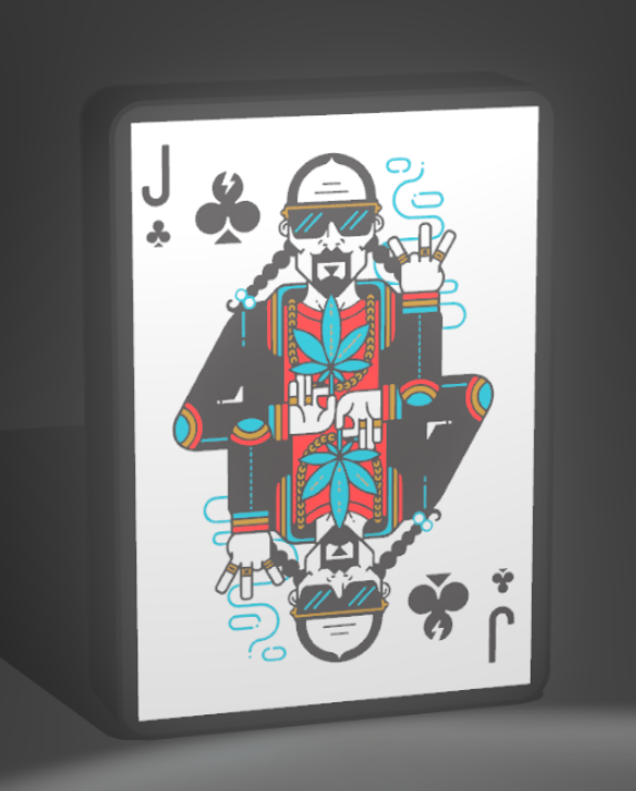 LightBox Jack de Trébol  Snoop Dogg– Diseño urbano estilo carta de póker para impresión 3D