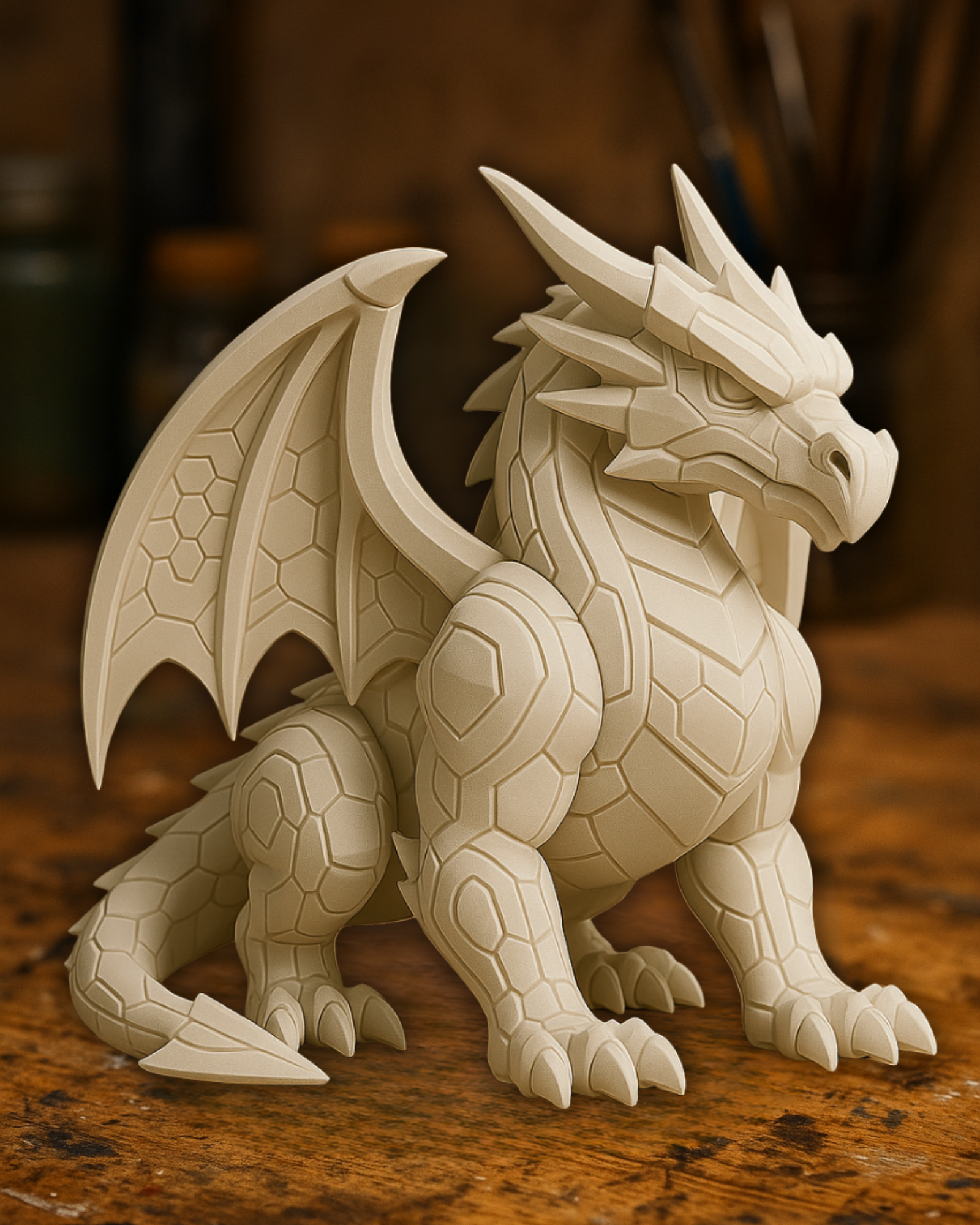 Geometric Dragon Fantasy Sculpture