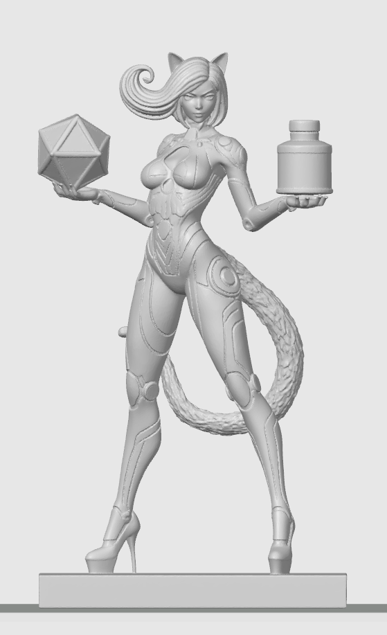 Cyber cat-girl figurine 50