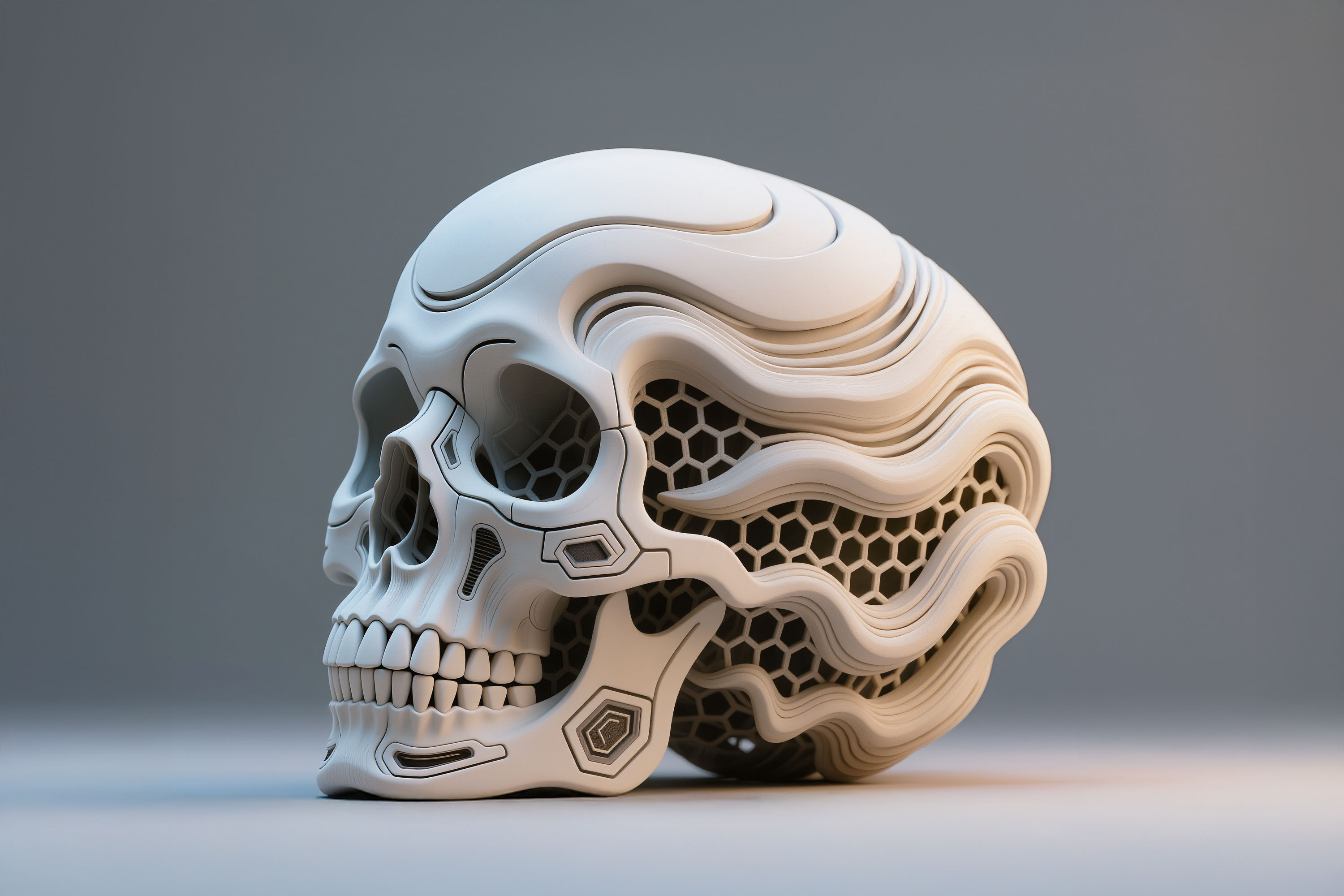 Skull, Hexa Sculpture (Halloween)
