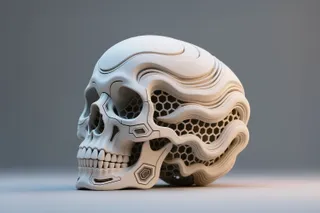 Skull, Hexa Sculpture (Halloween)