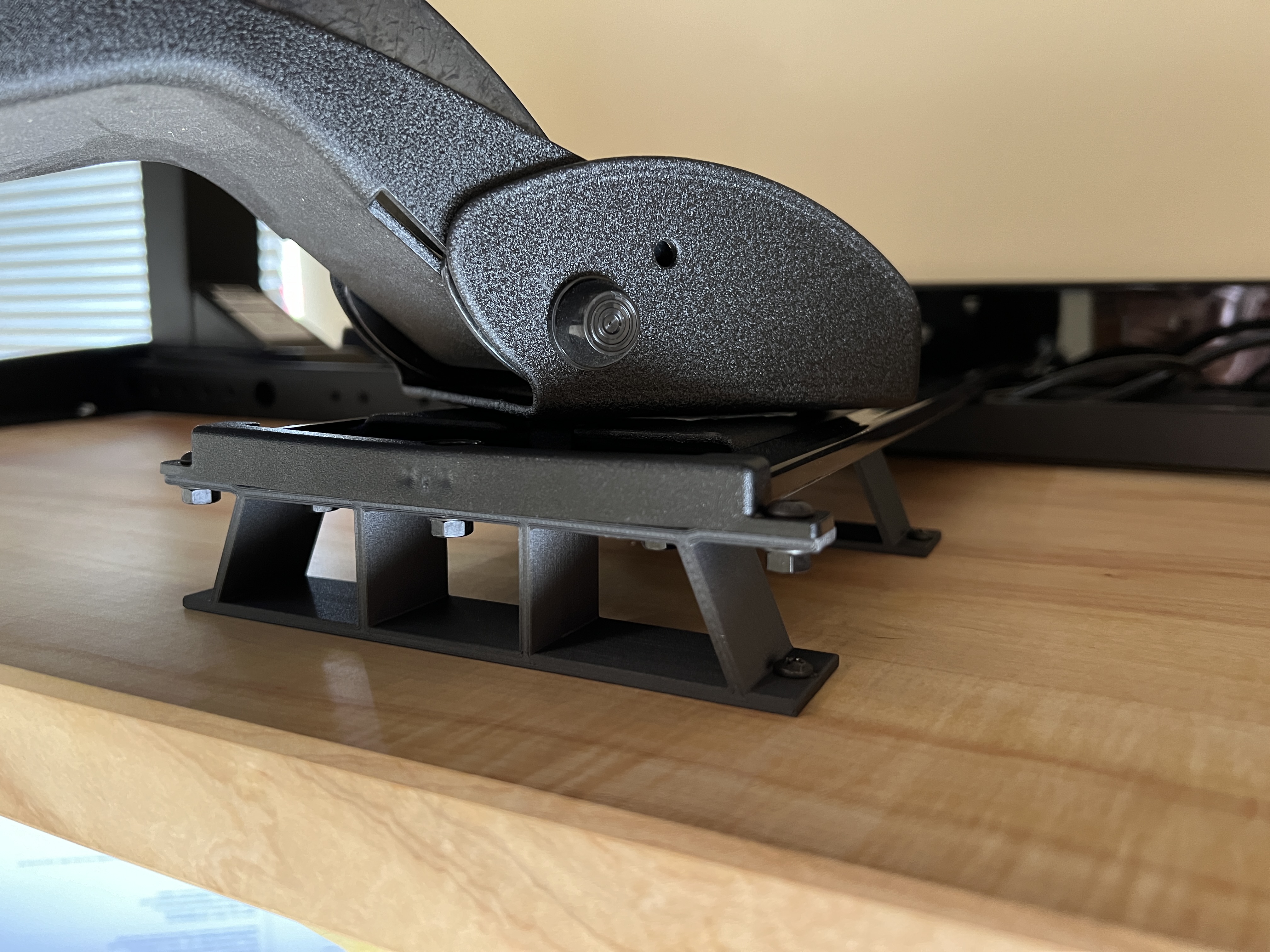 Low Profile Uplift Desk Track Spacer for Keyboard Tray System