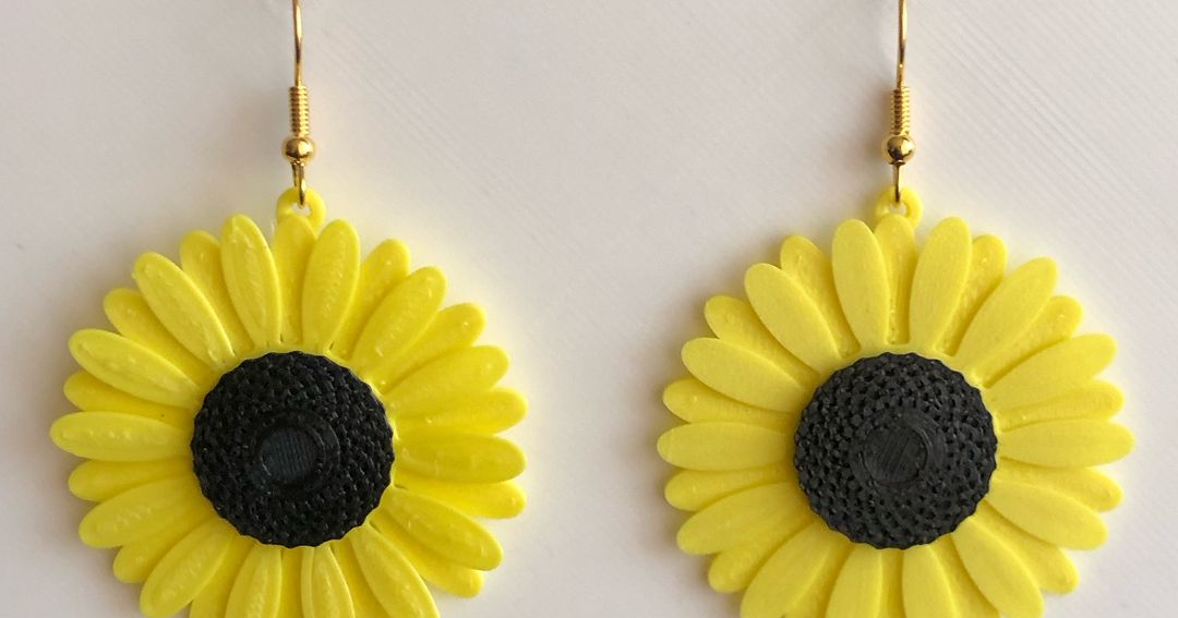 Earring Sunflower Girasol Maravilla Flor by Danae | Download free STL ...