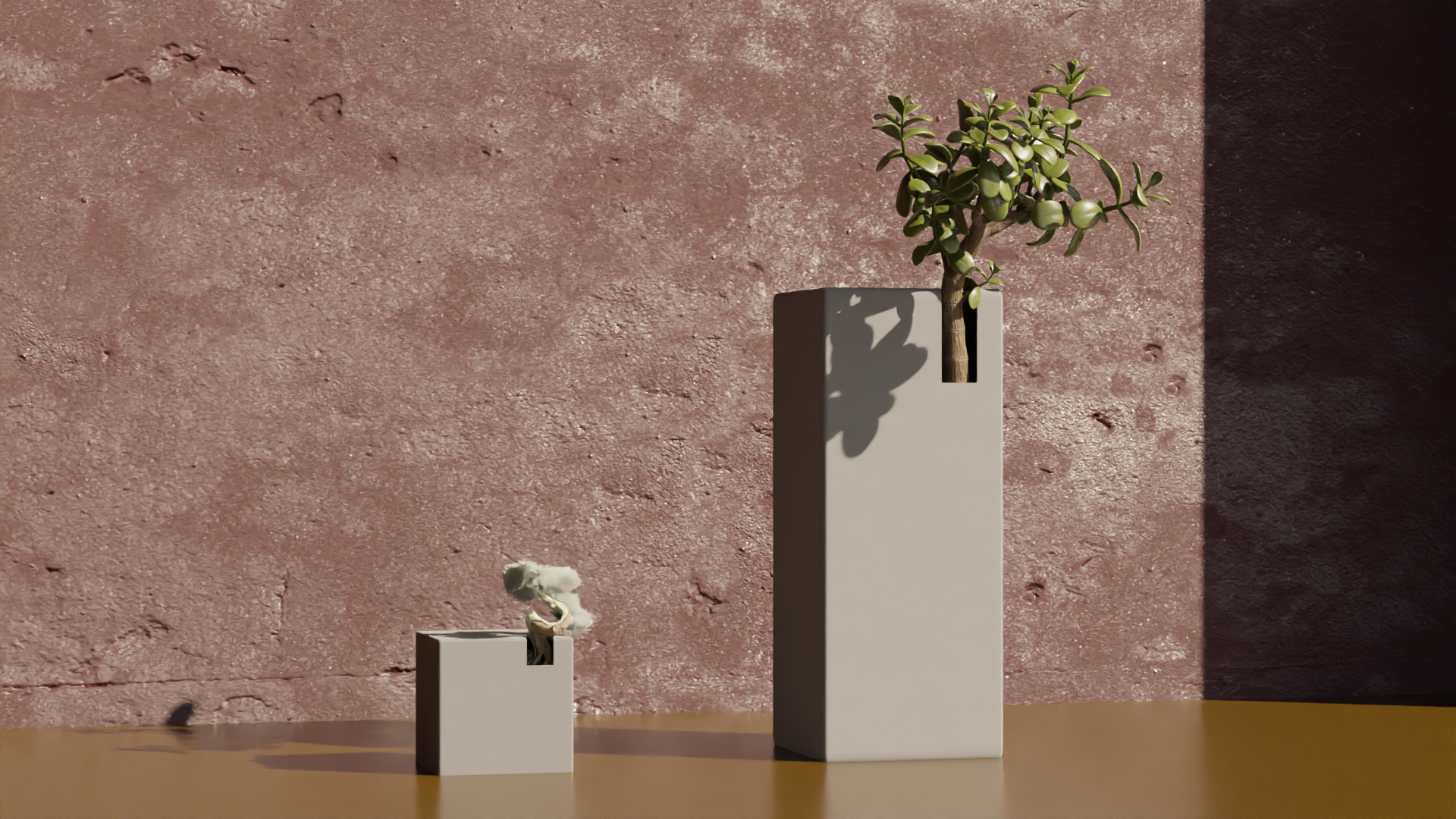 Simple Cube Pot Plant - Home Decoration