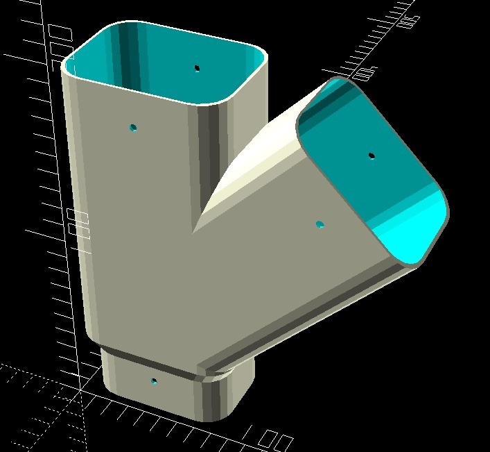 Customizable Gutter Downspout "T" Junction by fardog Download free