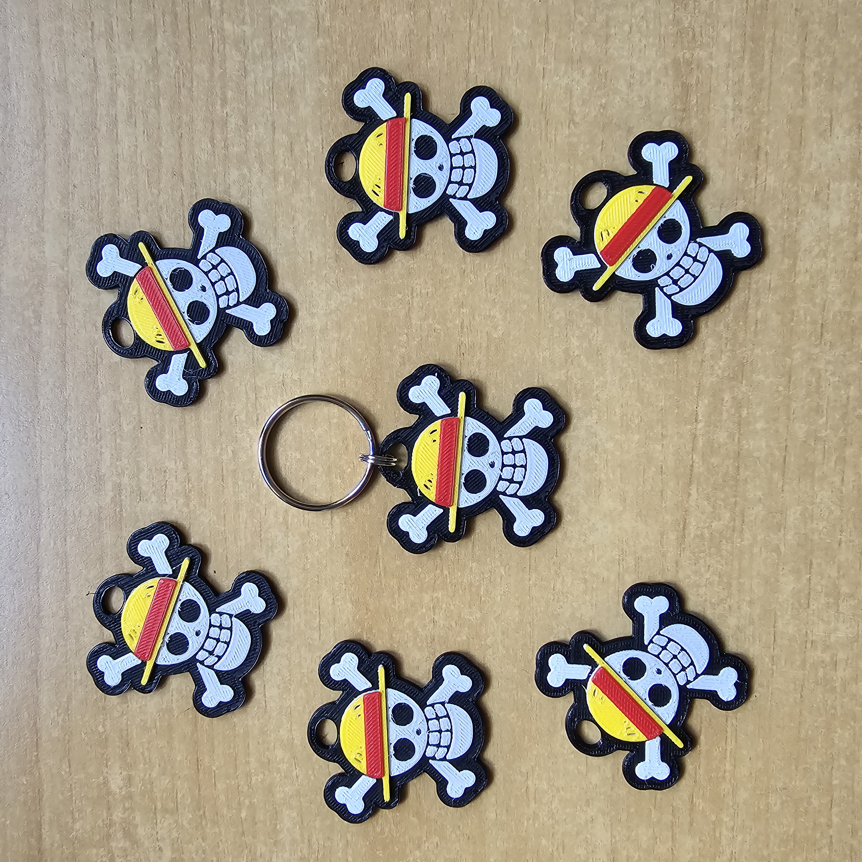 One Piece Keychain / Porte-clé (Single extruder or MMU)