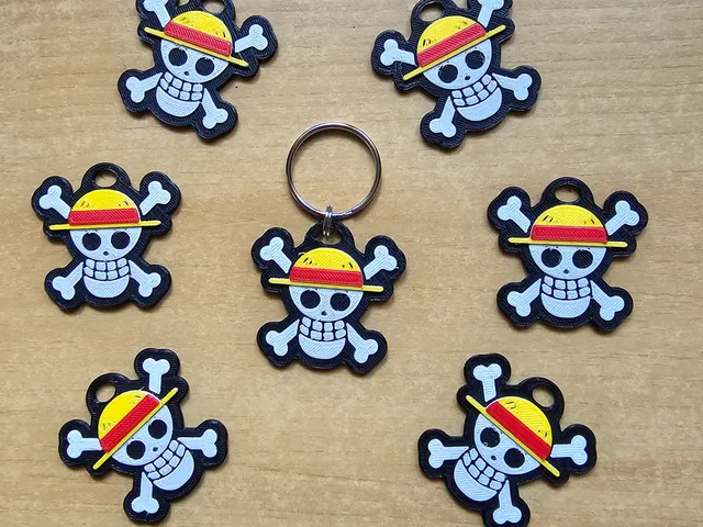 One Piece Keychain / Porte-clé (Single extruder or MMU)