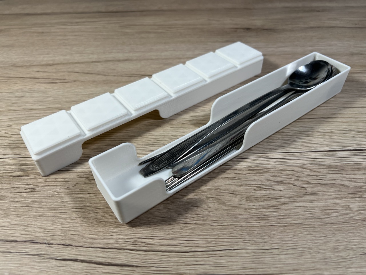 Gridfinity cutlery low profile bins 3D model thumbnail