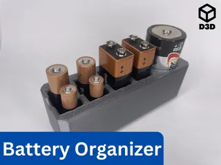 AAA, AA, 9V, C, or D Battery Organizer