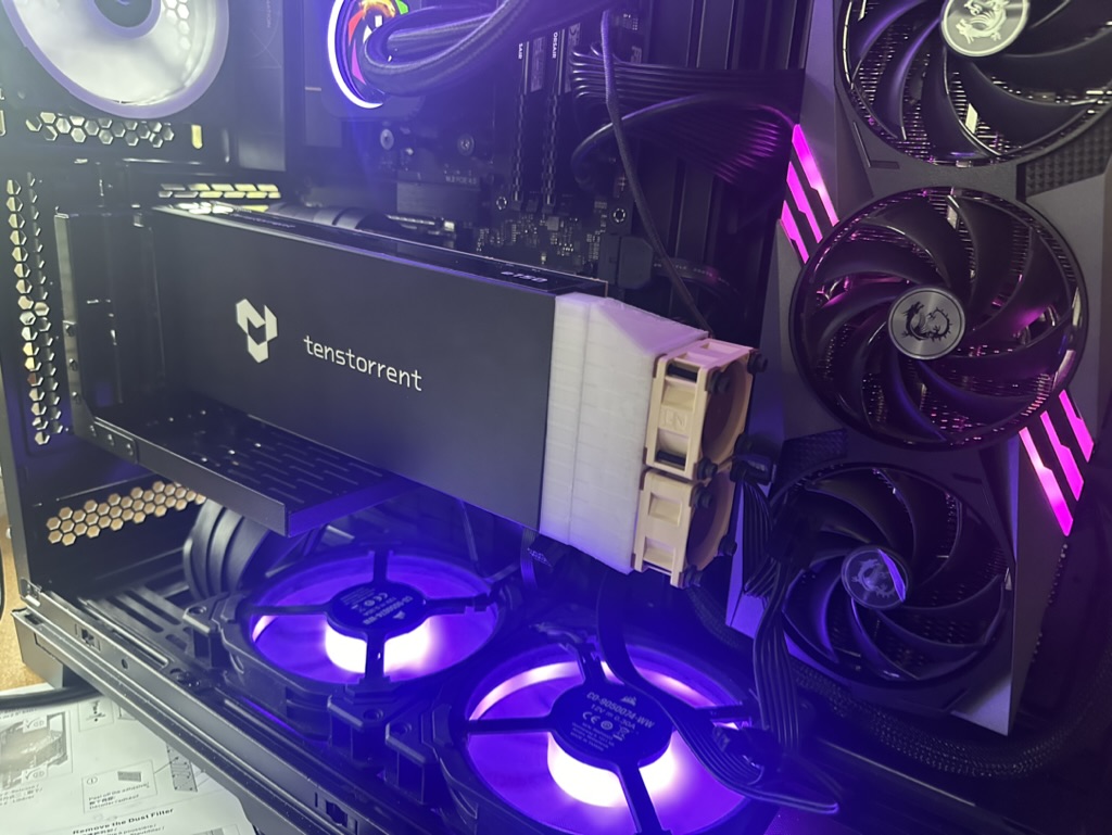 Tenstorrent e150 fan shroud, dual 40mm fans