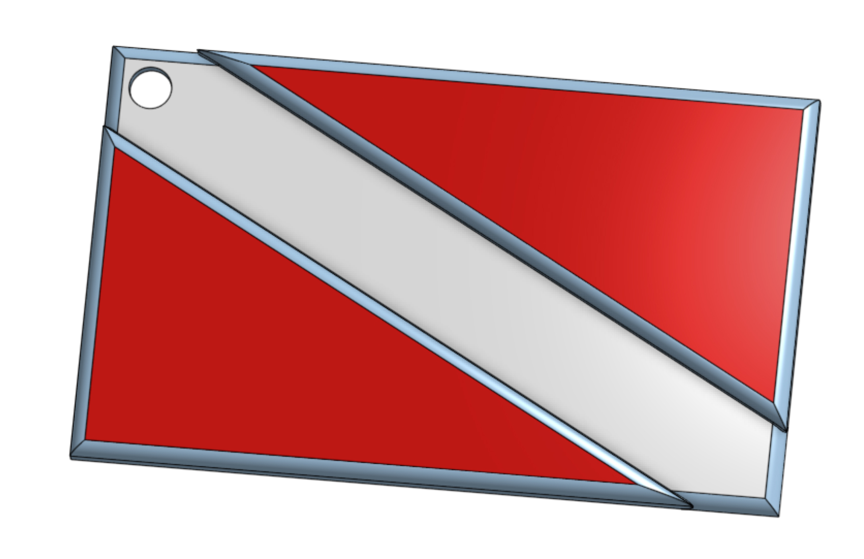 SCUBA flag , keychain 2 color no AMS