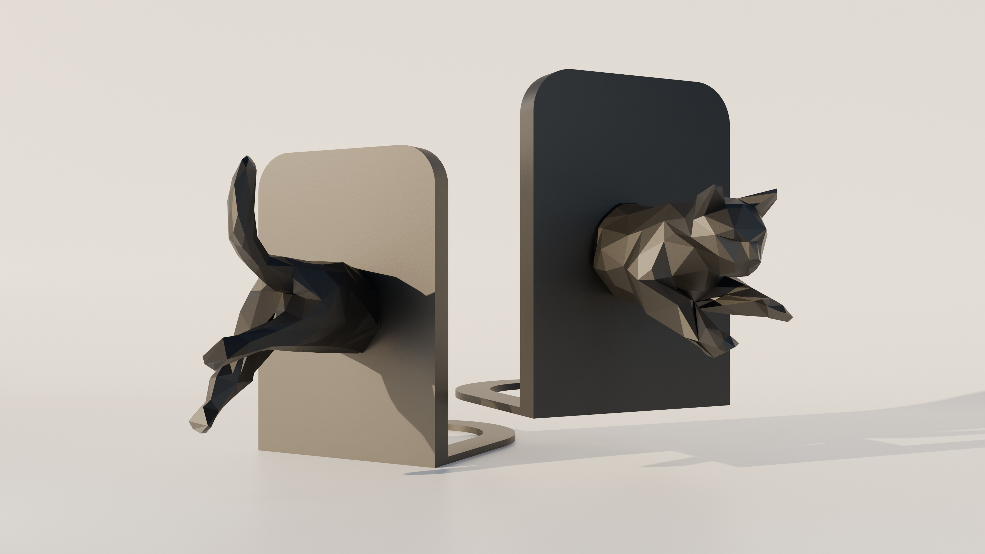 Low Poly Cat Bookend
