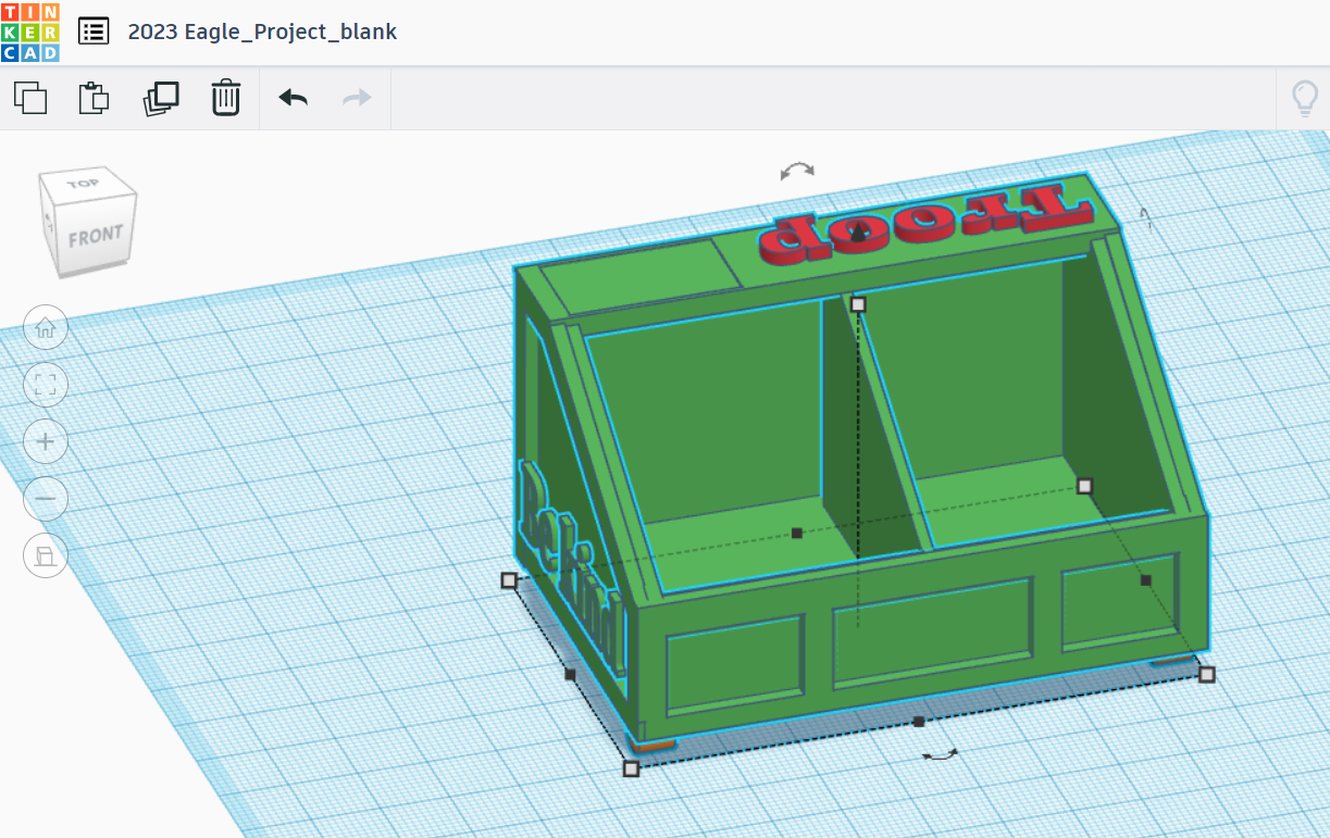 Collection bin model of Eagle Scout project