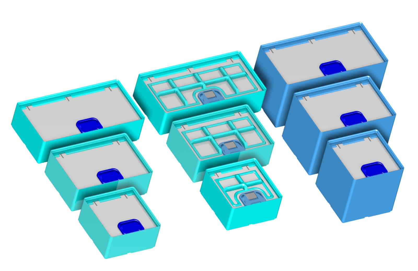 Gridfinity 2x2, 3, 4, 5 (6U, 9U and 12U) Lidded Bin for Stuff with Latch Version 2.2