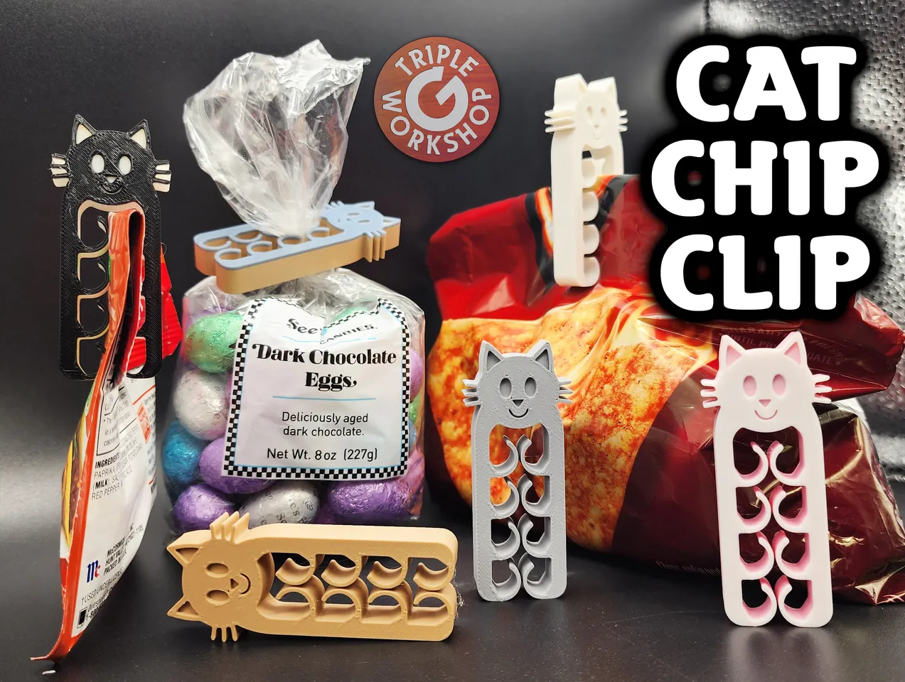 Cat Chip Clip by Triple G Workshop | Download free STL model |  Printables.com