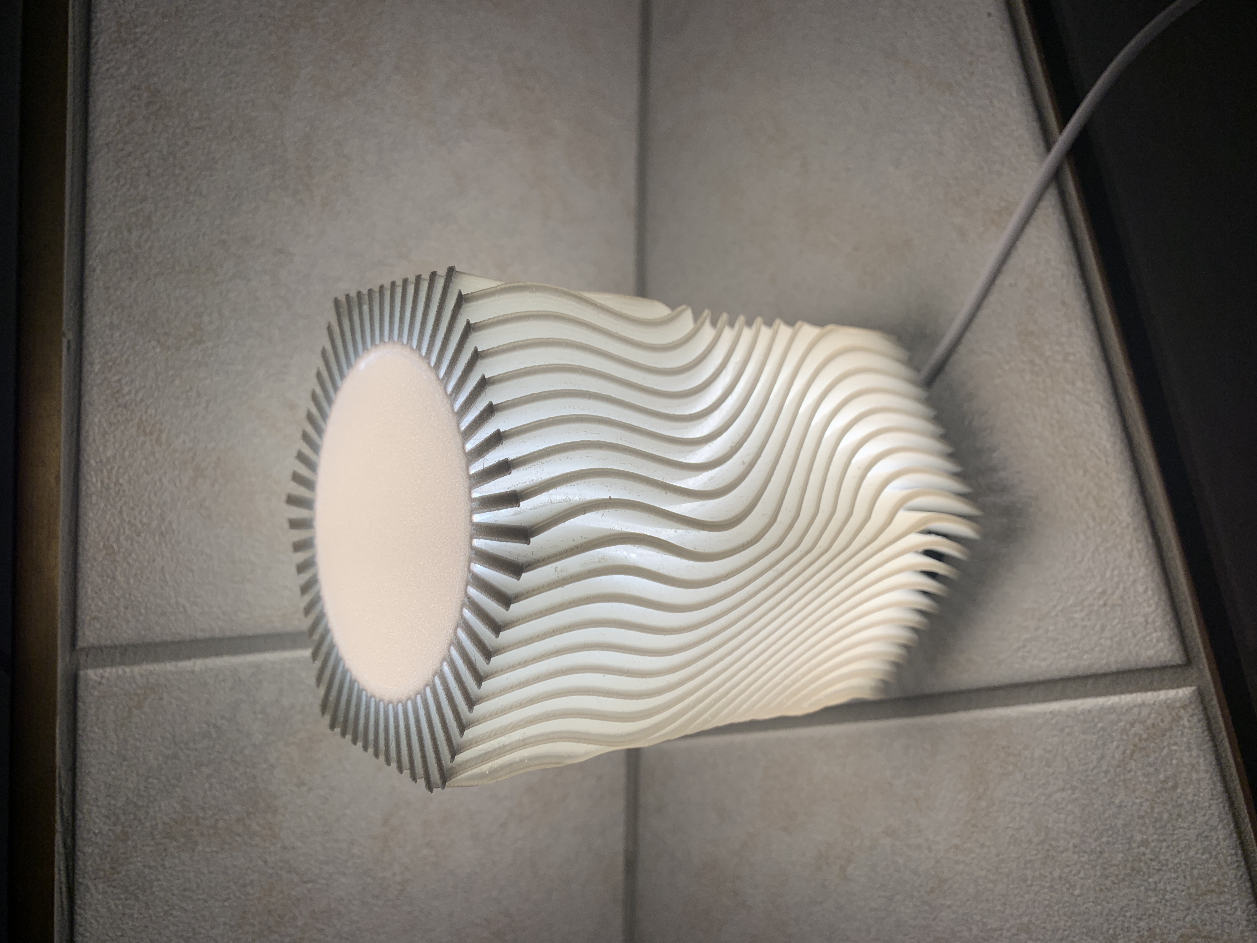 Ribbed Hexagon Lamp Bambu Led Kit001