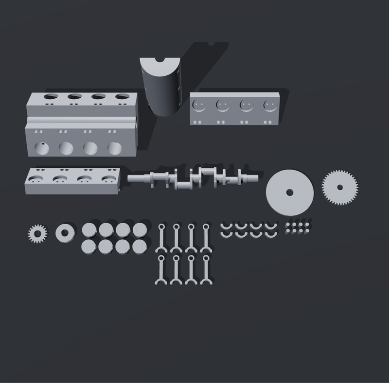 V8 Engine Kit - Cross-Plane Crank, Split Rods, Timing Gears by Tony ...
