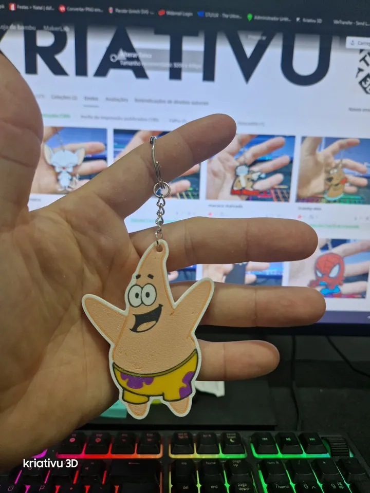 keychain patrick by kriativu3D | Download free STL model | Printables.com