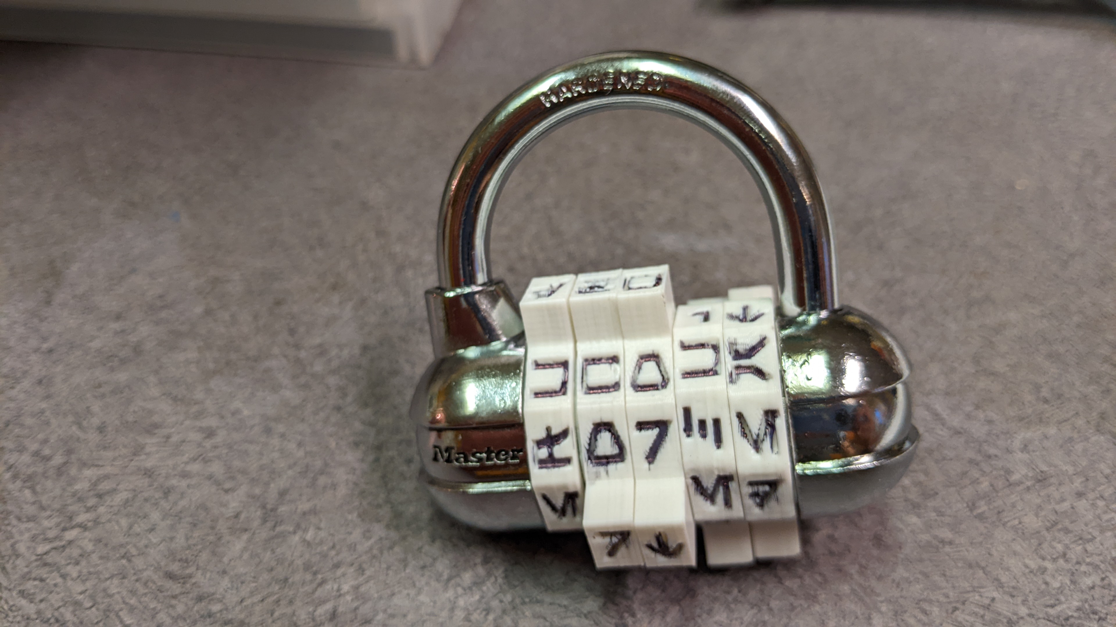Parametric Letter Dials for Masterlock 1534 (with Star Wars Aurebesh Dials)