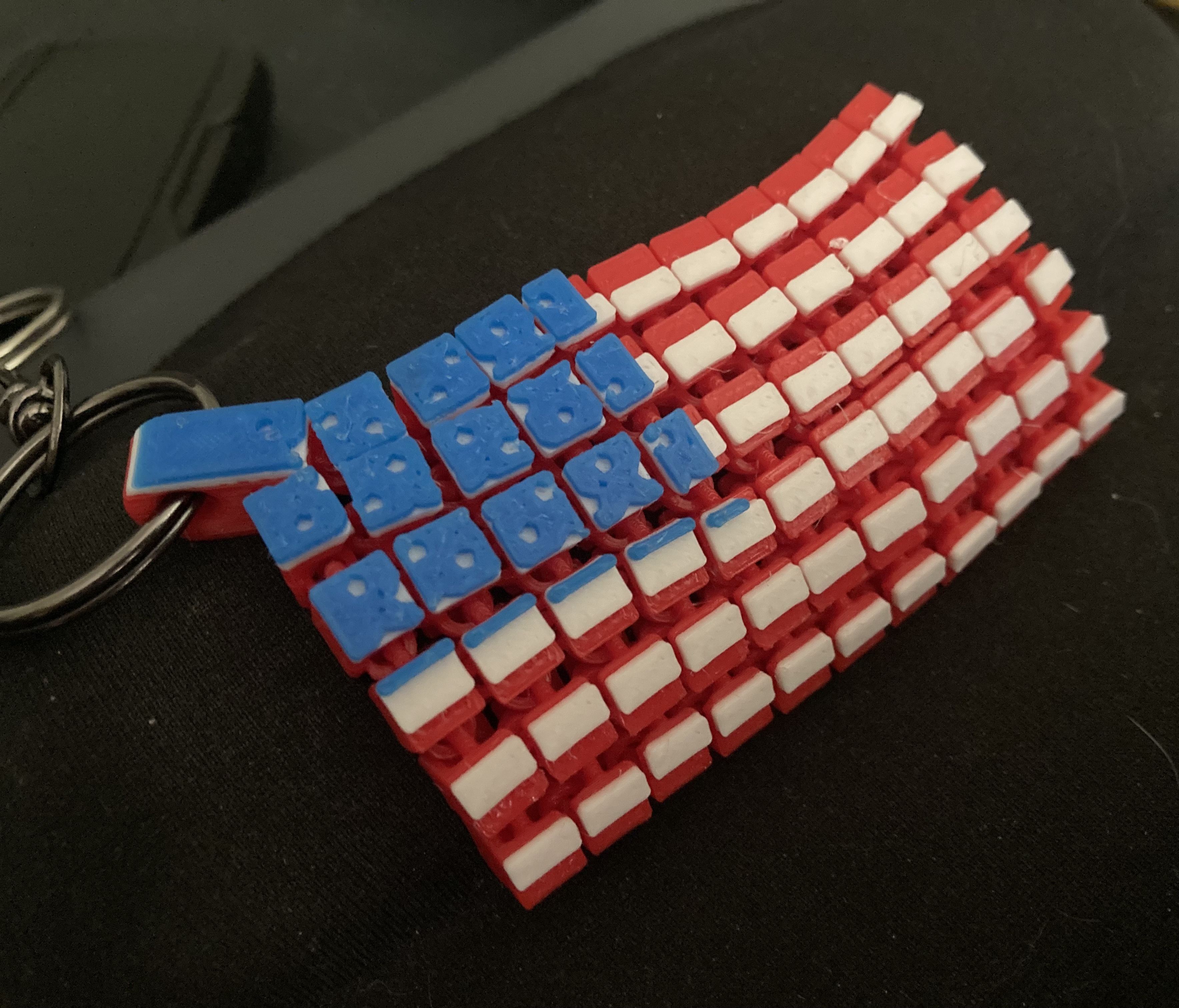 Articulated American Flag Keychain