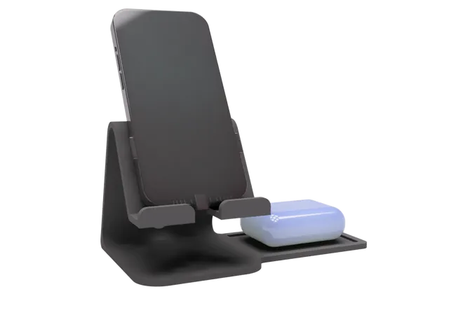 Modern Phone Holder With Airpods Side Tray