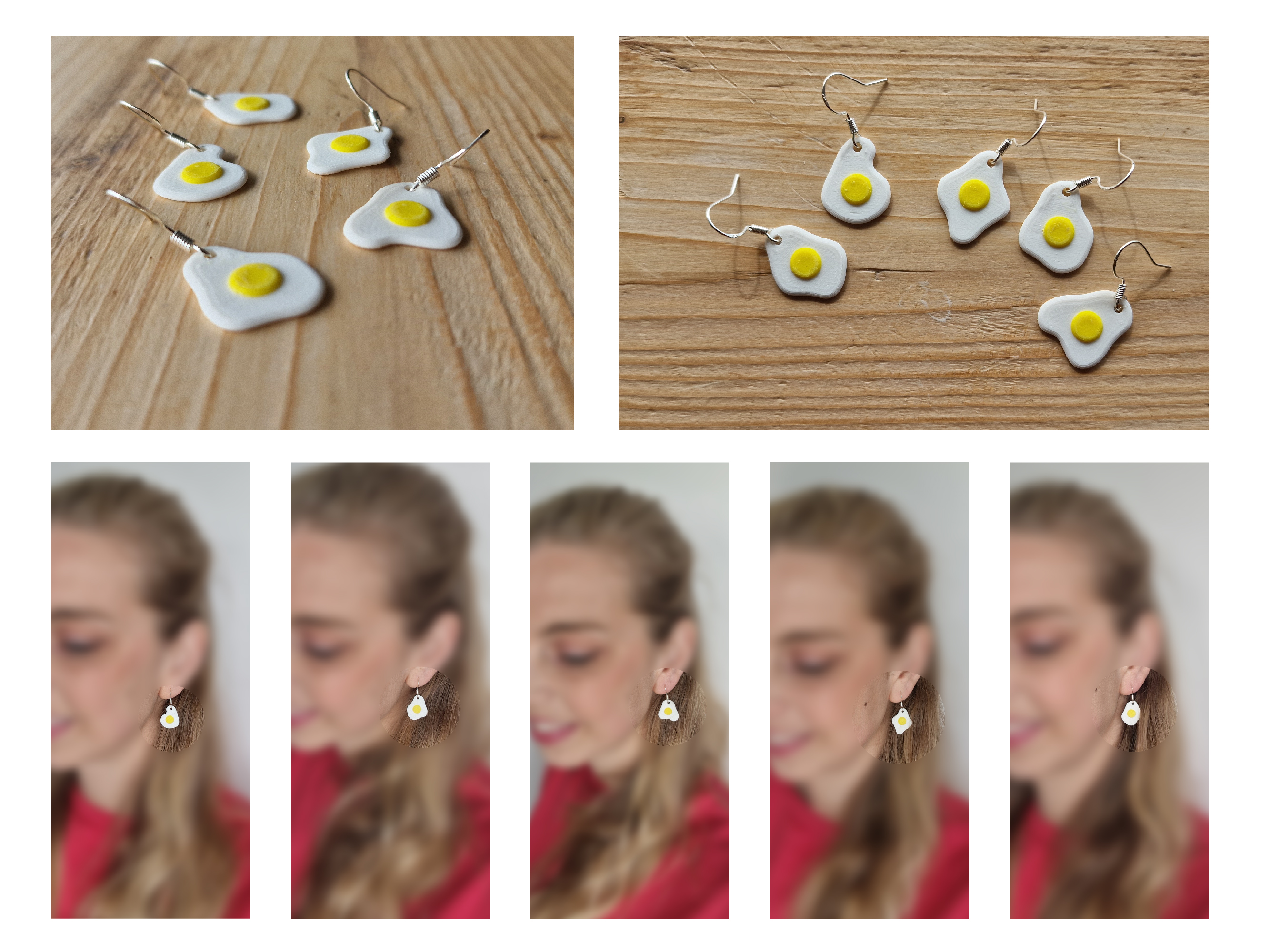 Fried eggs earring collection