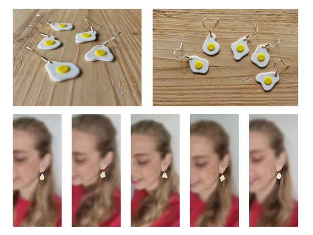 Fried eggs earring collection
