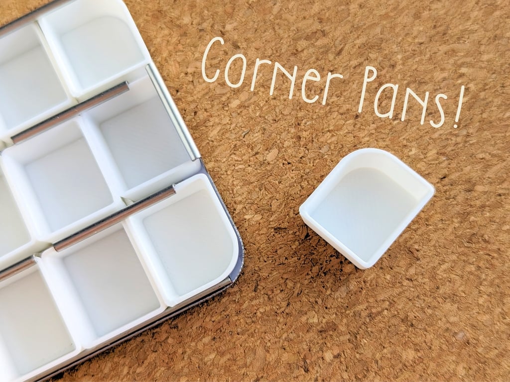CORNER PANS for Watercolor Palettes - 1/2, 3/4, & Whole
