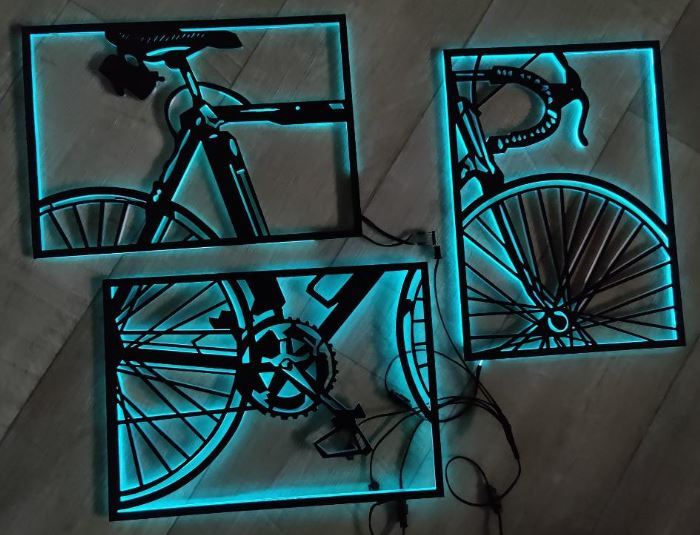 Three parts Racing bike picture