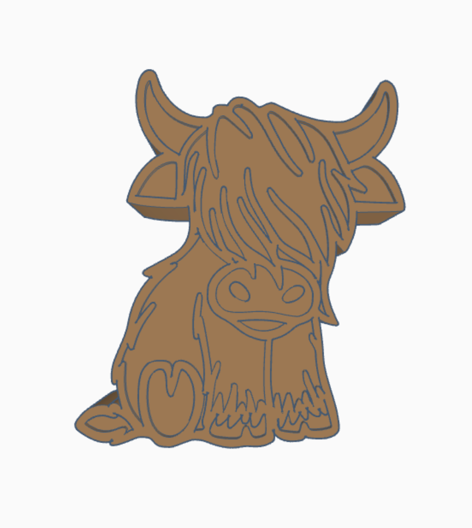 Highland Cow Straw Topper