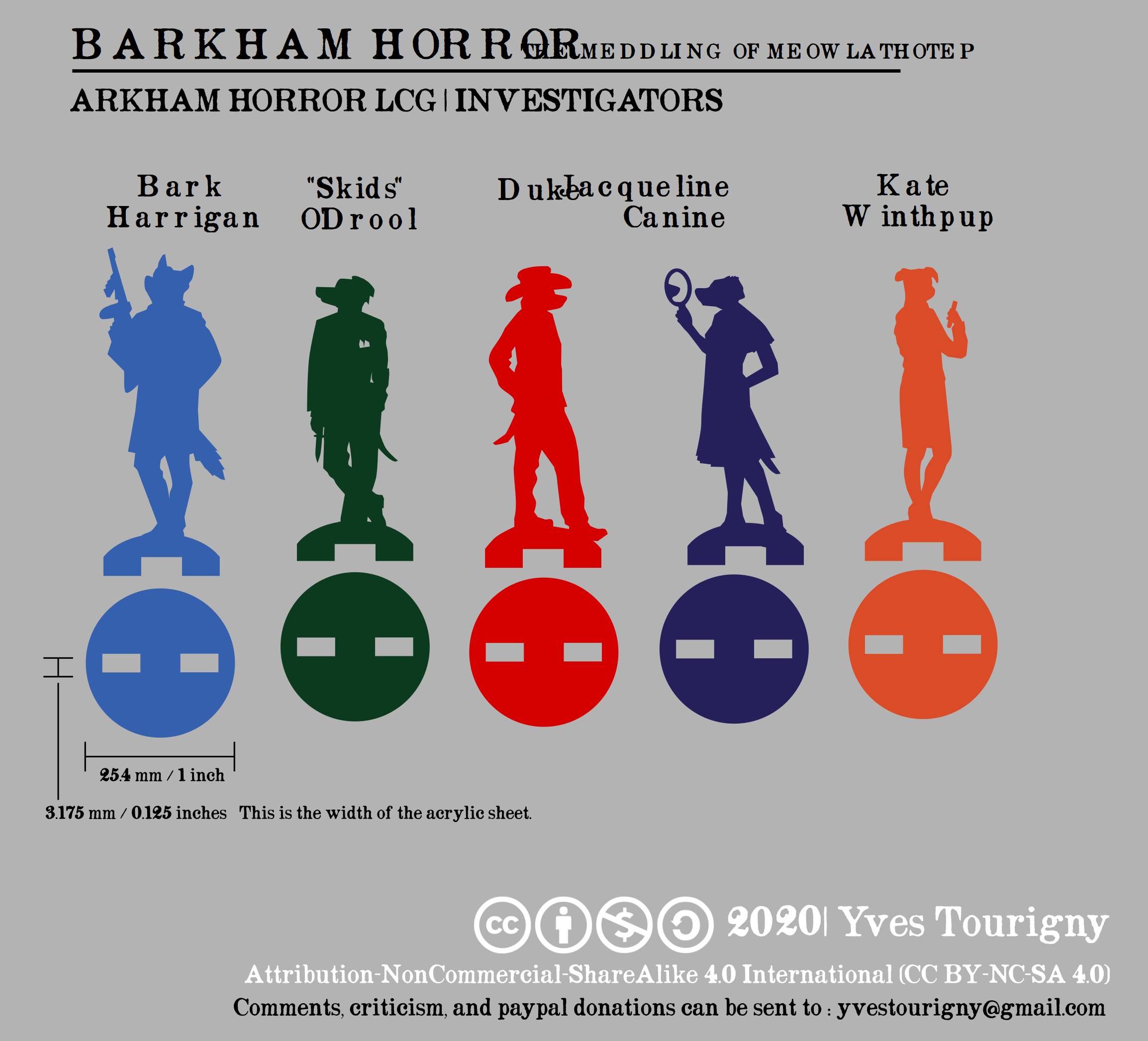 Arkham Horror LCG Investigator Standees (Barkham Horror)