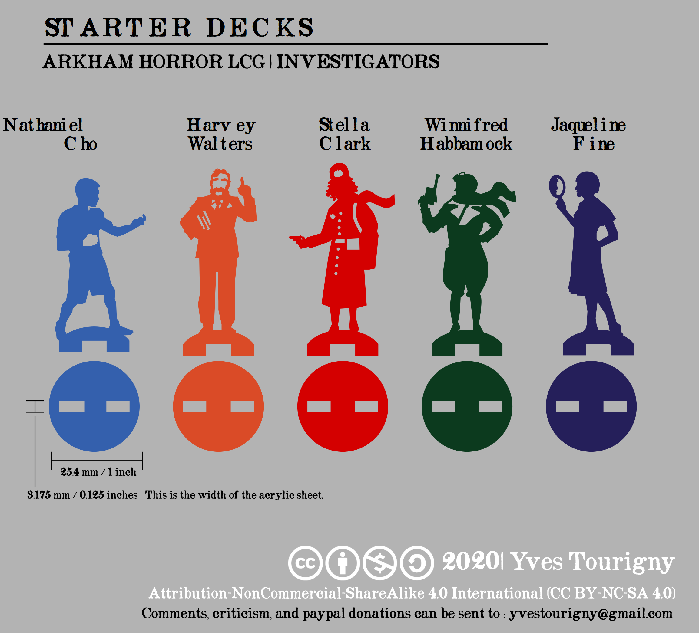 Arkham Horror LCG Investigator Standees (Starter Decks and Novella)