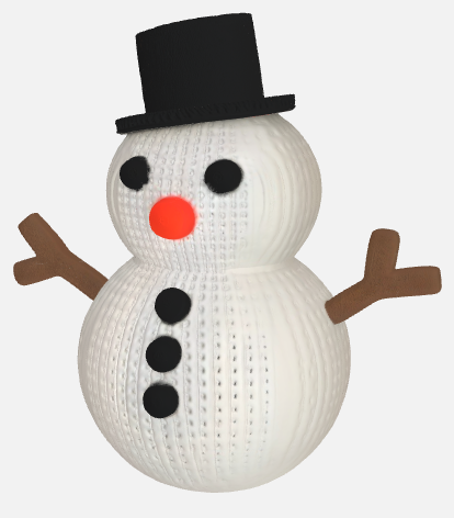 Nice snowman with black hat