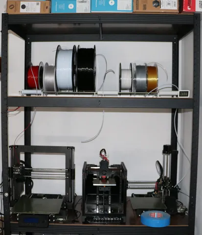 Adjustable combined filament roller and storage system