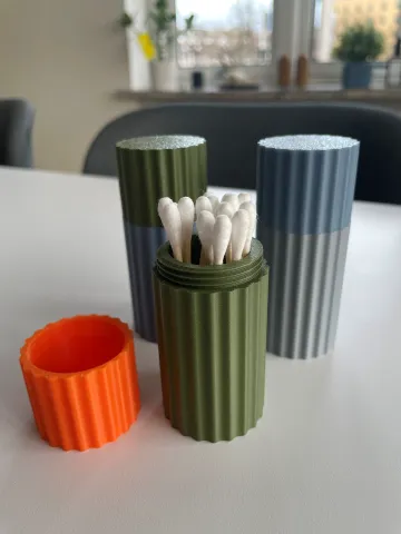 Travel Container for cotton swabs