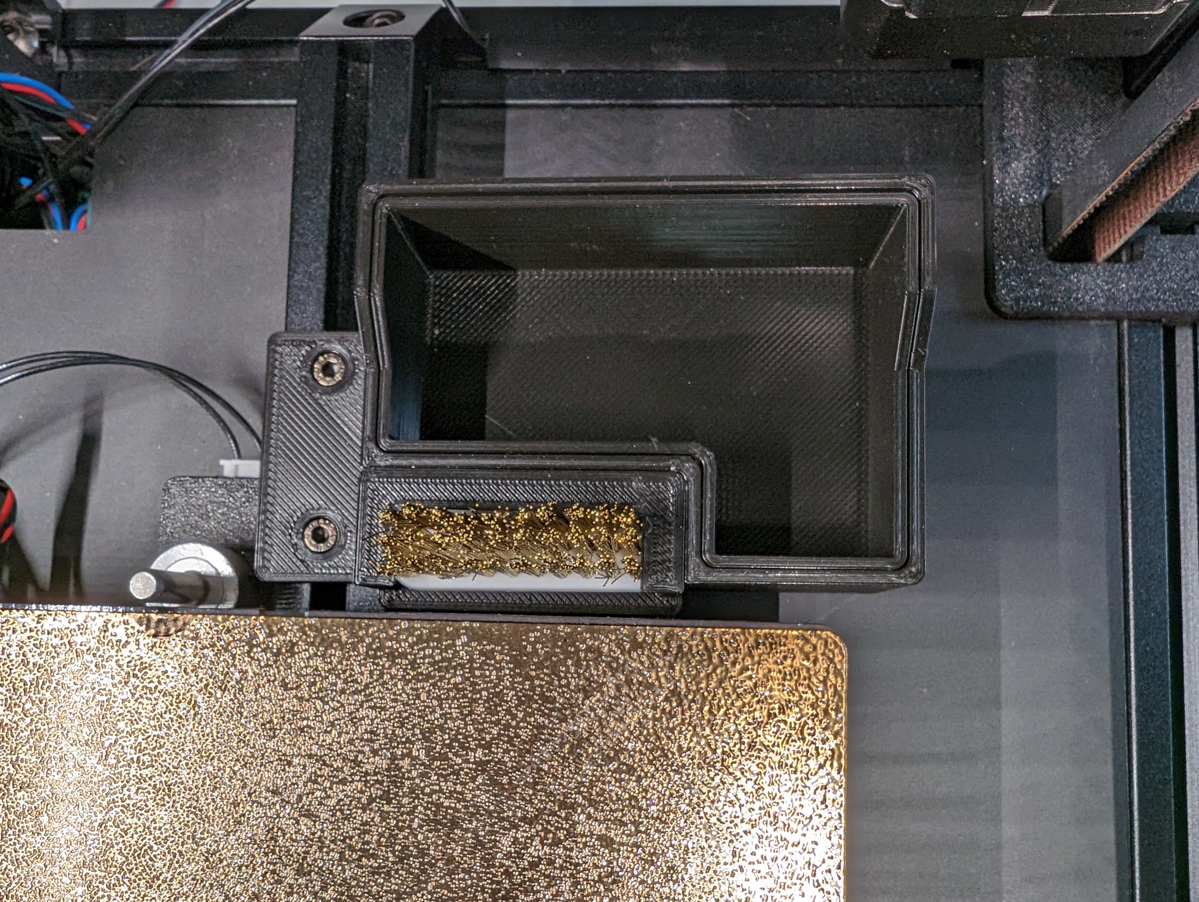Voron 2.4 Nozzle Brush with Removable Purge Bucket (6x3 Magnets)