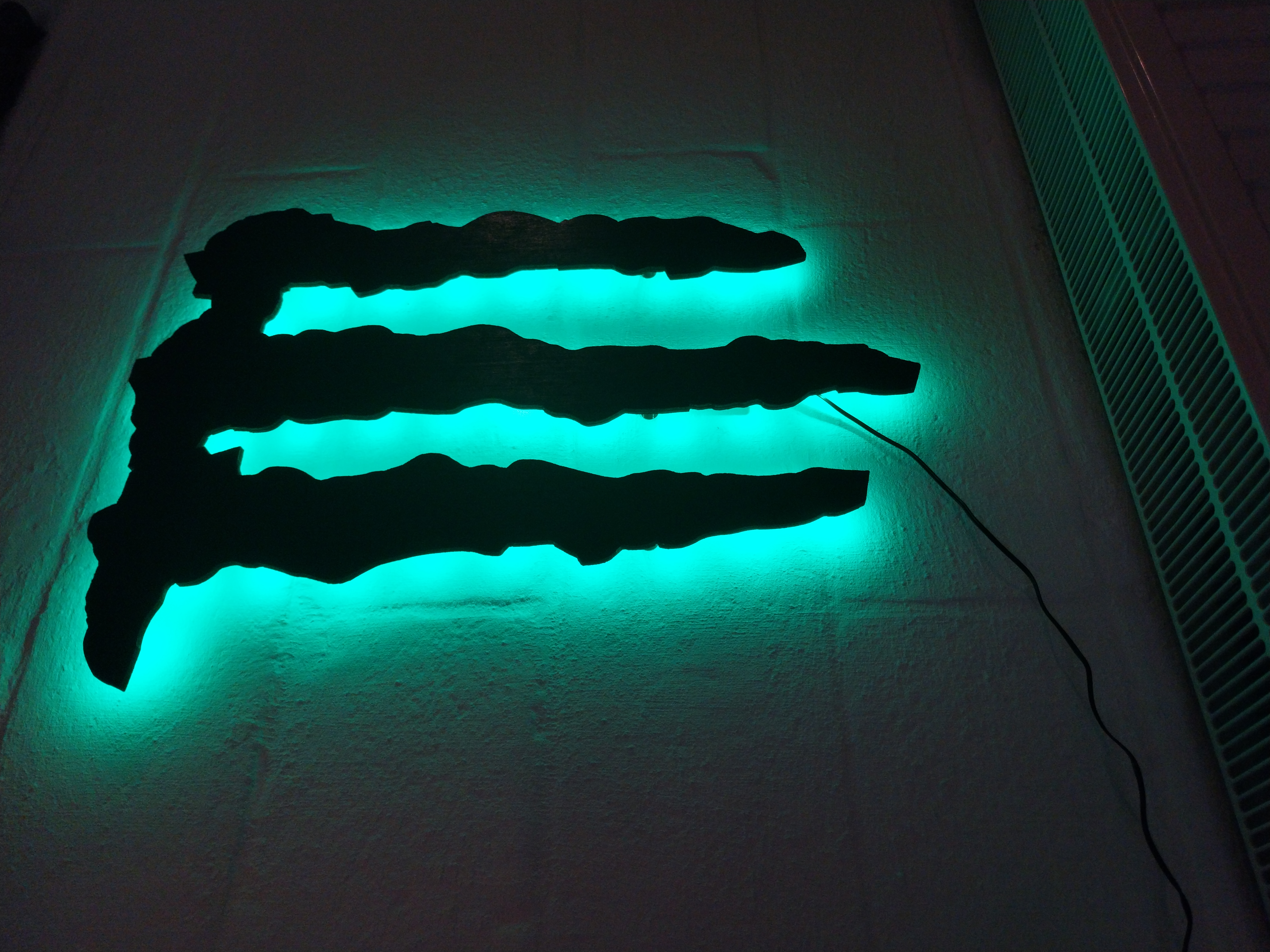 Miniatura 6 do modelo 3D Wallart offset (example monster energy logo)