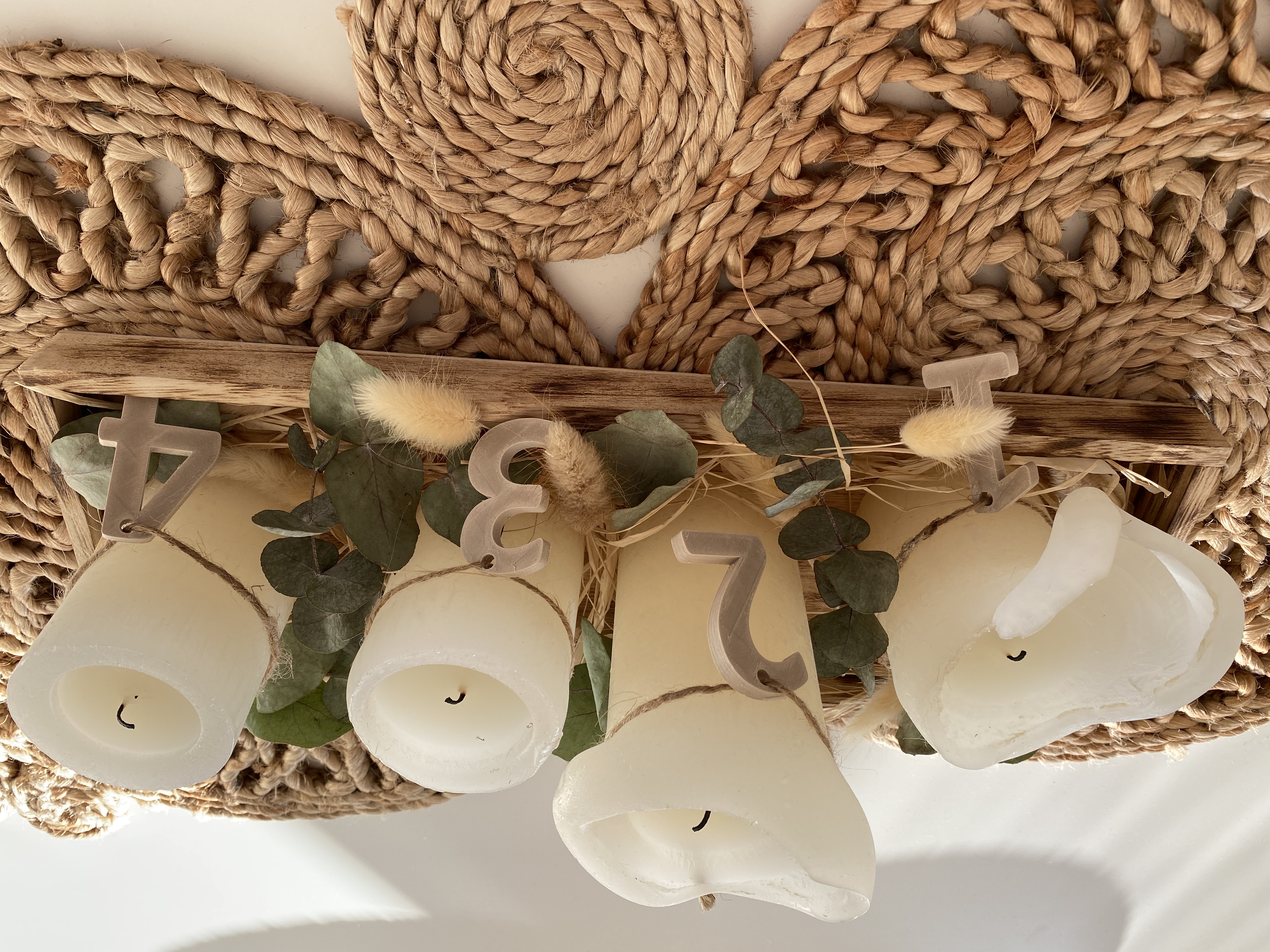Advent wreath numbers 1 2 3 4 with hole for bindings - christmas | Adventskranz Zahlen