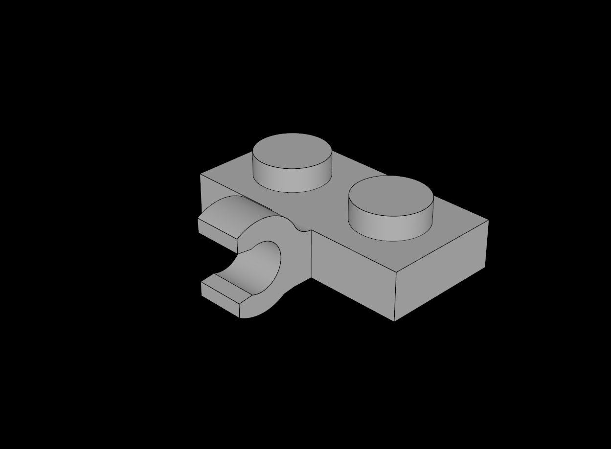 Lego Compatible (11476.dat) Plate  1 x  2 with Clip Horizontal on Side (Thick C-Clip)