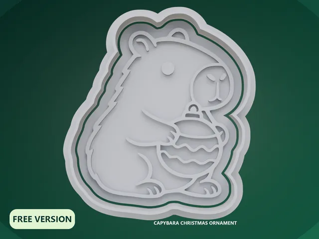 Christmas Capybaras Cookie Cutter STL – 3D Print Biscuit Mold
