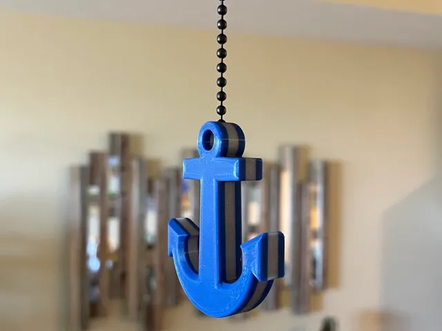 Anchor Ceiling Fan and Light Chain Pull - Coastal Theme