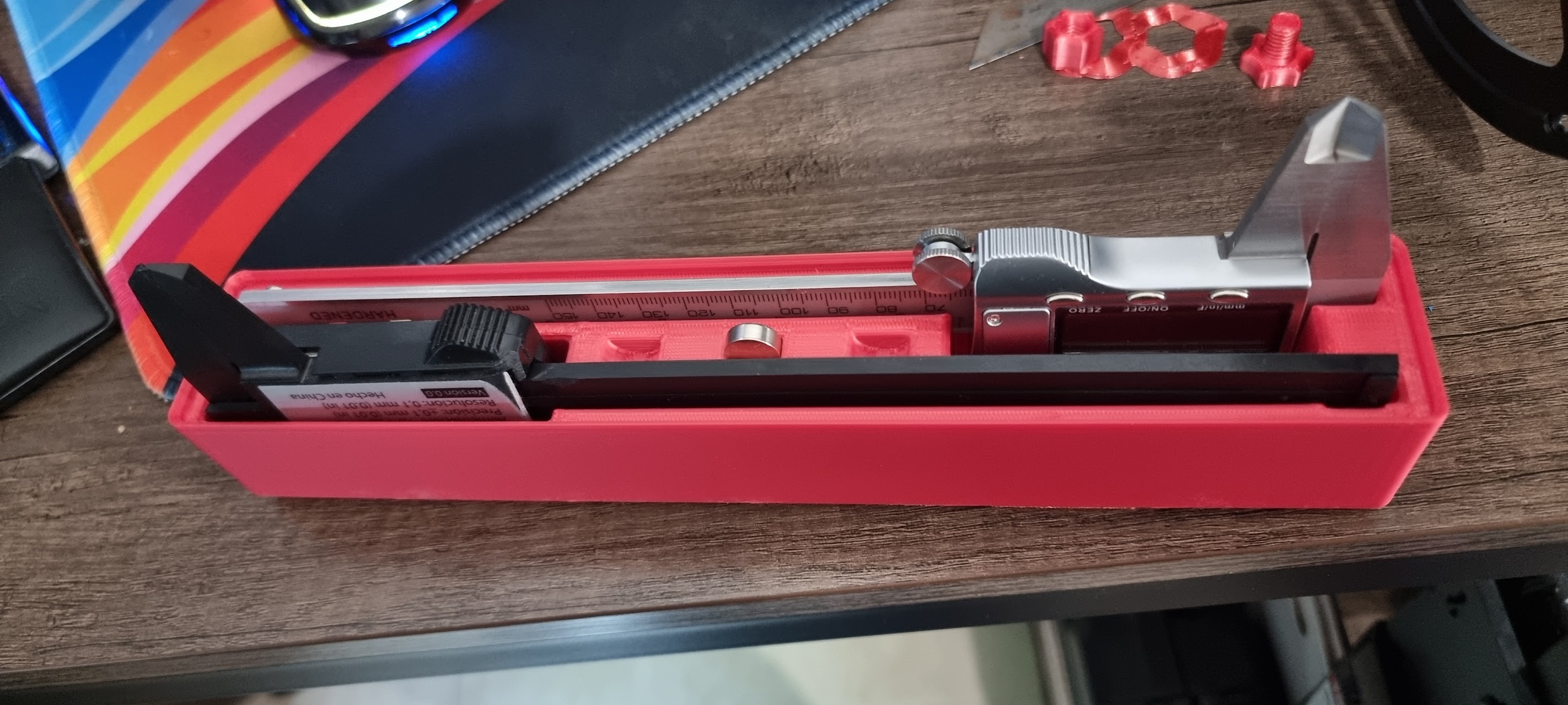 Gridfinity Dual Caliper Holder 3D model thumbnail