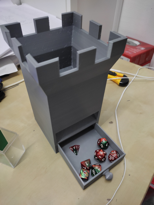 Dice tower with tray